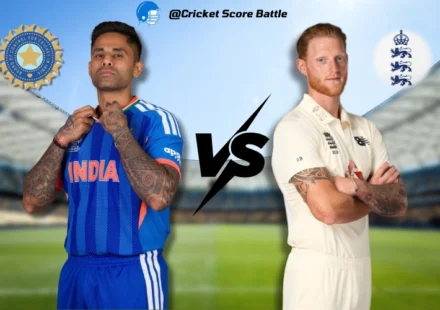 ભારતીય રાષ્ટ્રીય ક્રિકેટ ટીમ વિ. ઇંગ્લેન્ડ ક્રિકેટ ટીમ મેચનું સ્કોરકાર્ડ