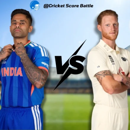 ભારતીય રાષ્ટ્રીય ક્રિકેટ ટીમ વિ. ઇંગ્લેન્ડ ક્રિકેટ ટીમ મેચનું સ્કોરકાર્ડ